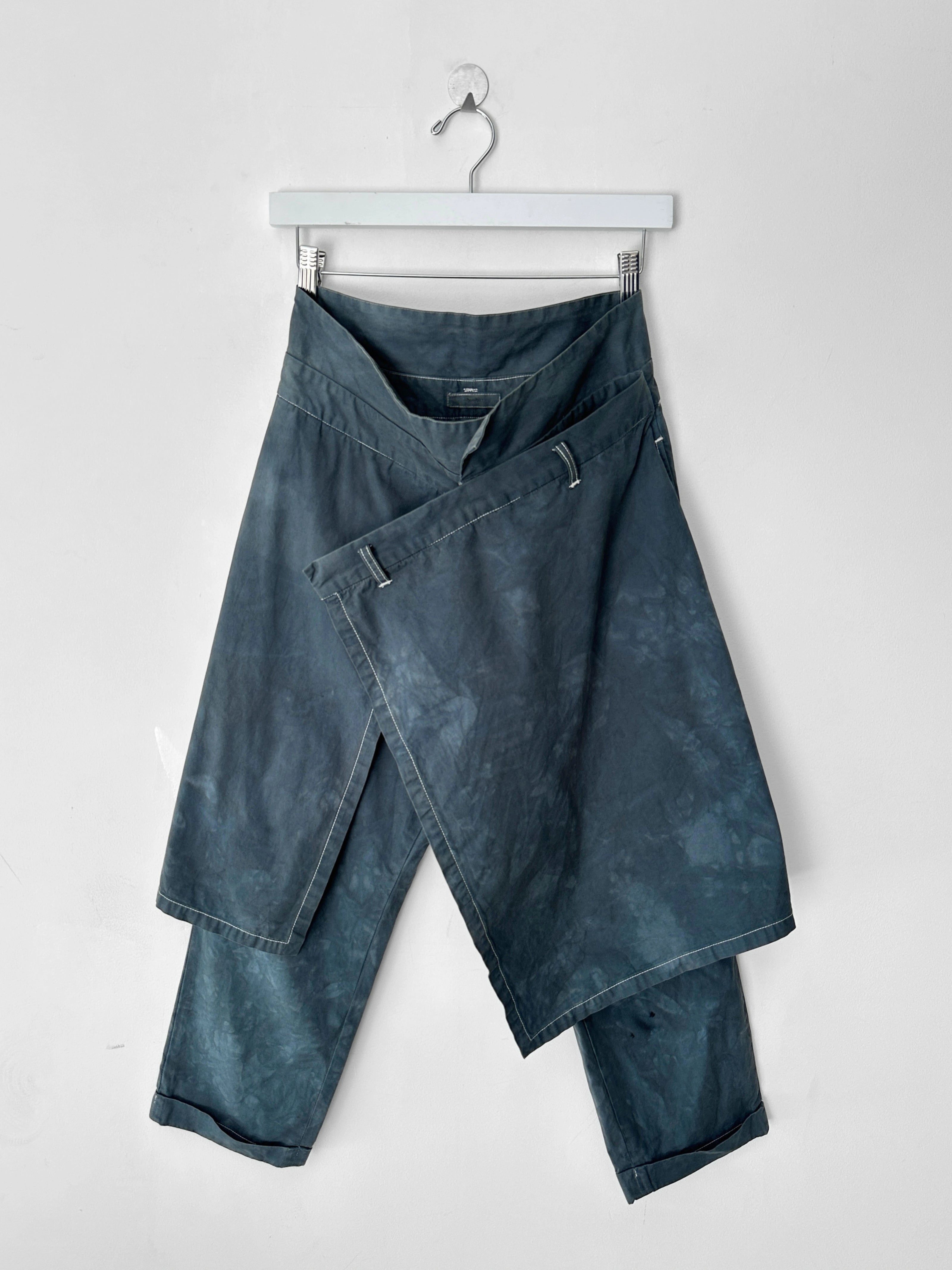 JAPANESE LABEL early 2000s WRAP PANEL CROPPED TROUSERS