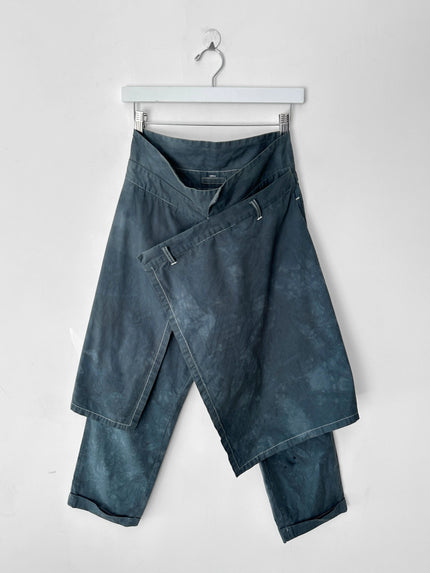 JAPANESE LABEL early 2000s WRAP PANEL CROPPED TROUSERS