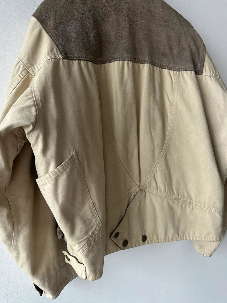 DIESEL - 1980s BOMBER JACKET WITH LAYERED SUEDE PANEL FRONT