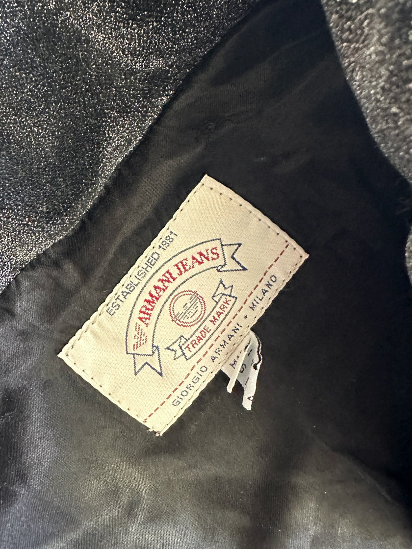 ARMANI JEANS - 2000s CROP FIT GLITTER PUFFER  BOMBER JACKET