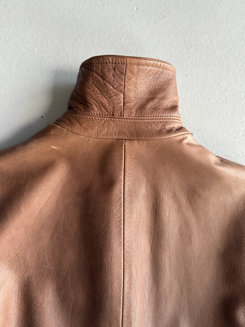 EMPORIO ARMANI - 1980s DOUBLE BREASTED LEATHER JACKET