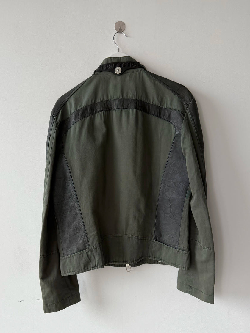 BIKKEMBERGS - S/S 2007 BIKER JACKET WITH LEATHER DETAILS