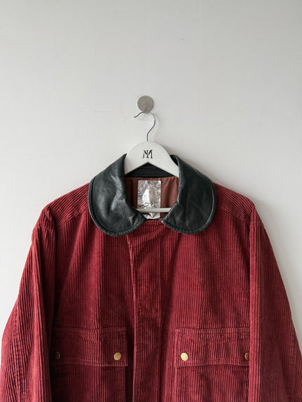 JAPANESE LABEL - 1990s CORDUROY JACKET WITH CONTRASTING LEATHER COLLAR