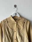 FRENCH LABEL - 1980s LEATHER JACKET WITH LAYERED SUEDE GILET