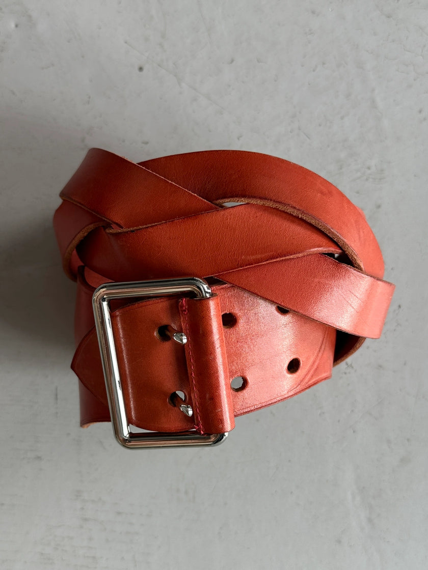 BALENCIAGA - late 2000s BRAIDED LEATHER BELT