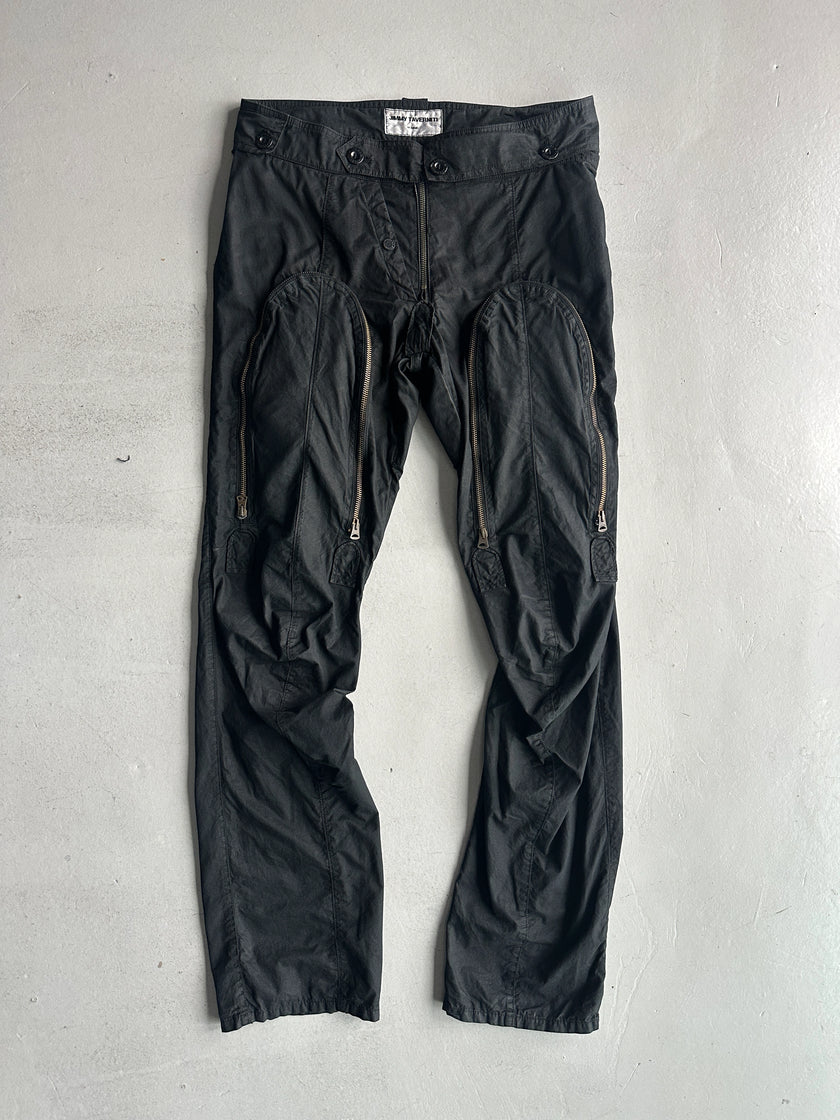 TAVERNITI - 1980s OVERSIZED MULTI POCKET AVANT GARDE TROUSERS