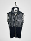 DOLCE & GABBANA - S/S 2003 2 IN 1 LEATHER JACKET WITH PANELED WAIST AND ZIP OFF SLEEVE