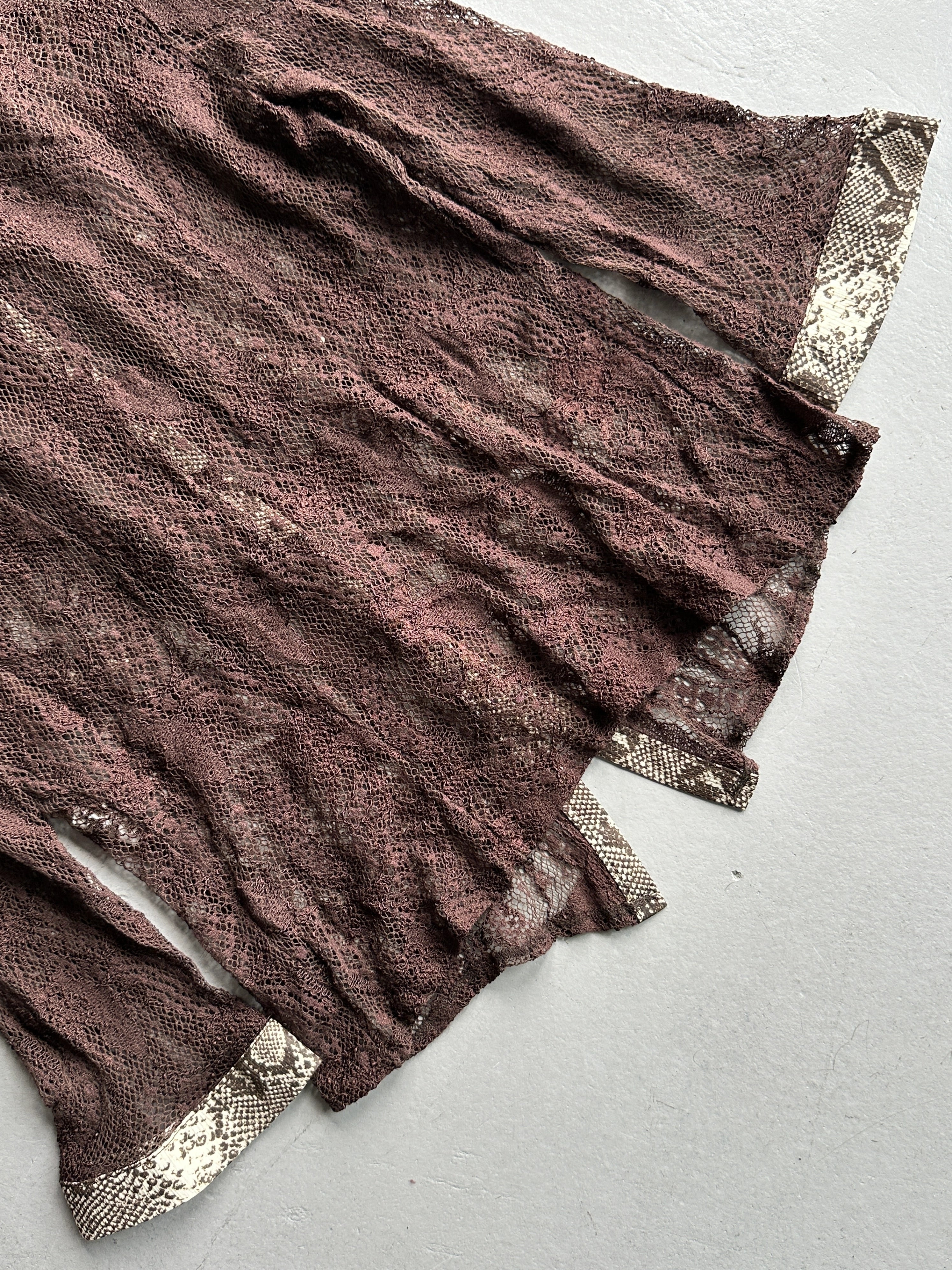 2000s LACE SHIRT WITH SNAKESKIN DETAILS