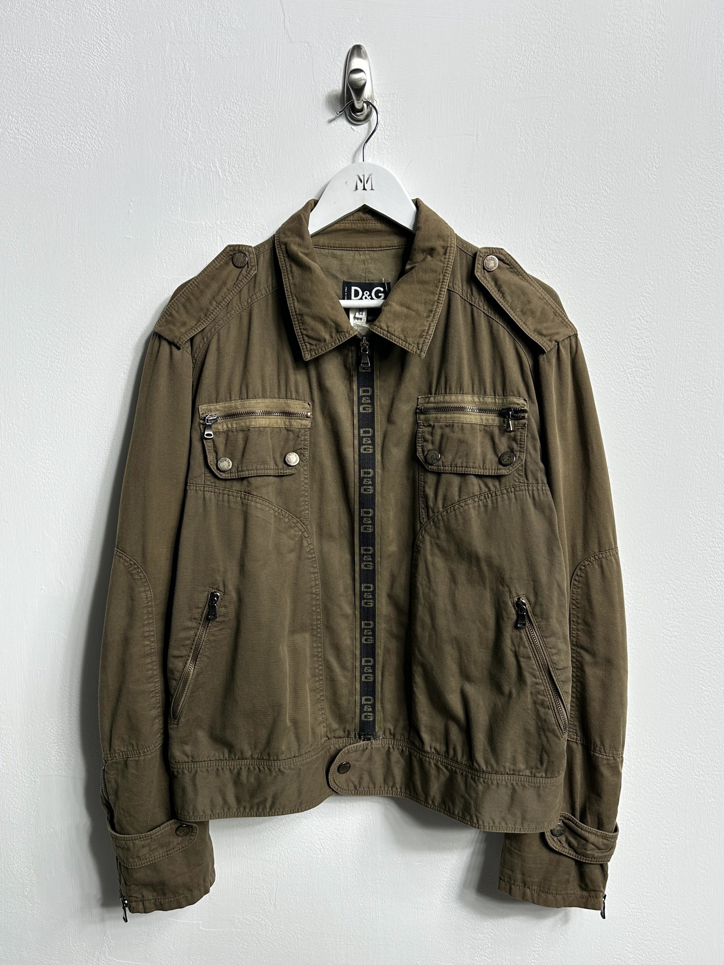 DOLCE & GABBANA - S/S 2006 TRUCKER JACKET WITH LOGO TAPE AT FRONT ZIP