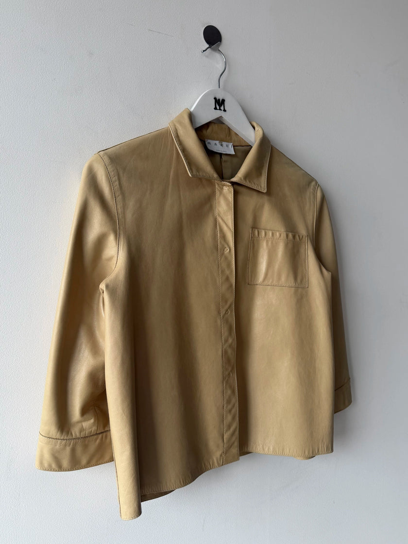 MARNI - 2000s CROP FIT SOFT LEATHER JACKET