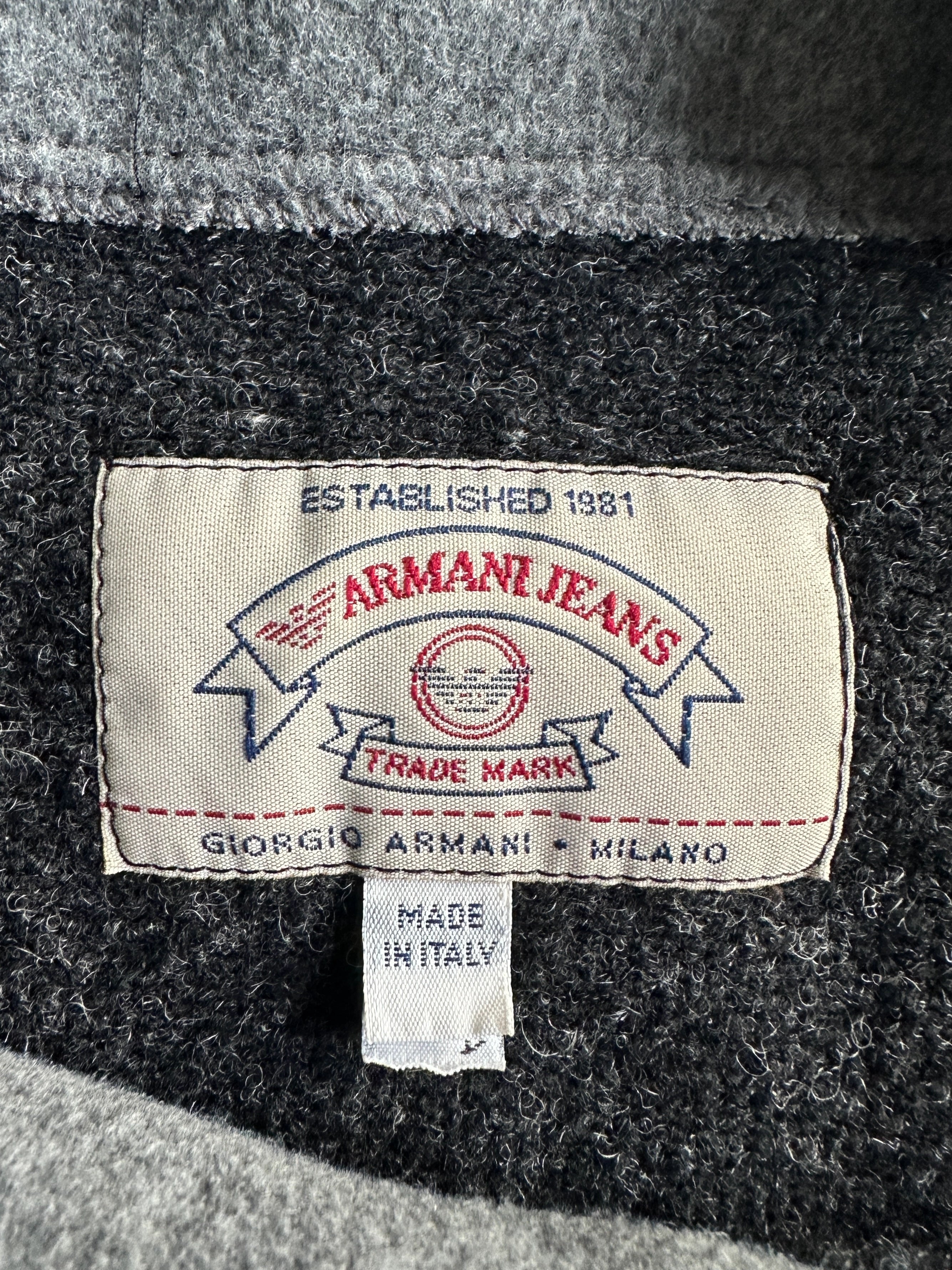 ARMANI JEANS - 1990s FUNNEL NECK WOOL SWEATER