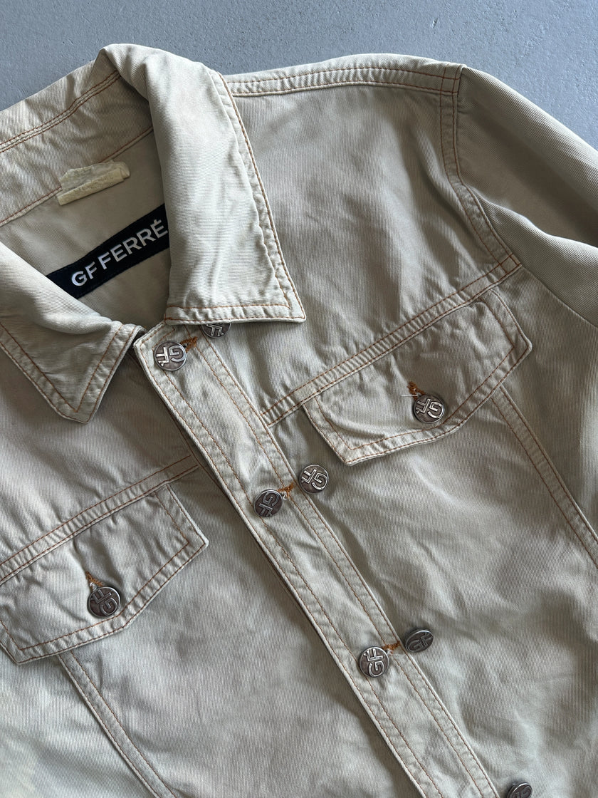 GIANFRANCO FERRÉ GF - 1990s DOUBLE BUTTON FRONT LIGHT JACKET