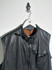 EMPORIO ARMANI - 1980s ZIPPED LEATHER BIKER VEST JACKET