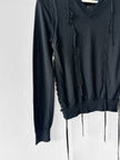 COMME DES GARÇONS -  S/S 2005 V NECK LONG SLEEVE KNIT TOP WITH LACING DETAILS
