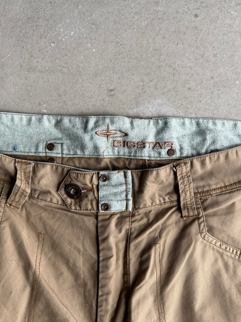 2000s CARGO TROUSERS WITH DENIM DETAILS