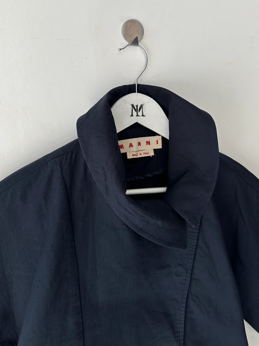 MARNI - early 2000s WIDE SHORT SLEEVE JACKET WITH ASYMMETRICAL FRONT CLOSURE