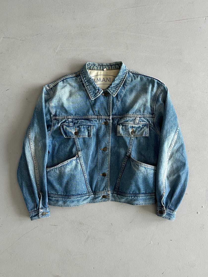 ARMANI JEANS - 1980s CROP FIT DENIM JACKET