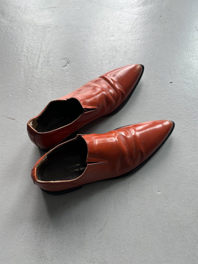 COMME DES GARÇONS - 1990s LEATHER POINTED SLIP ON SHOES