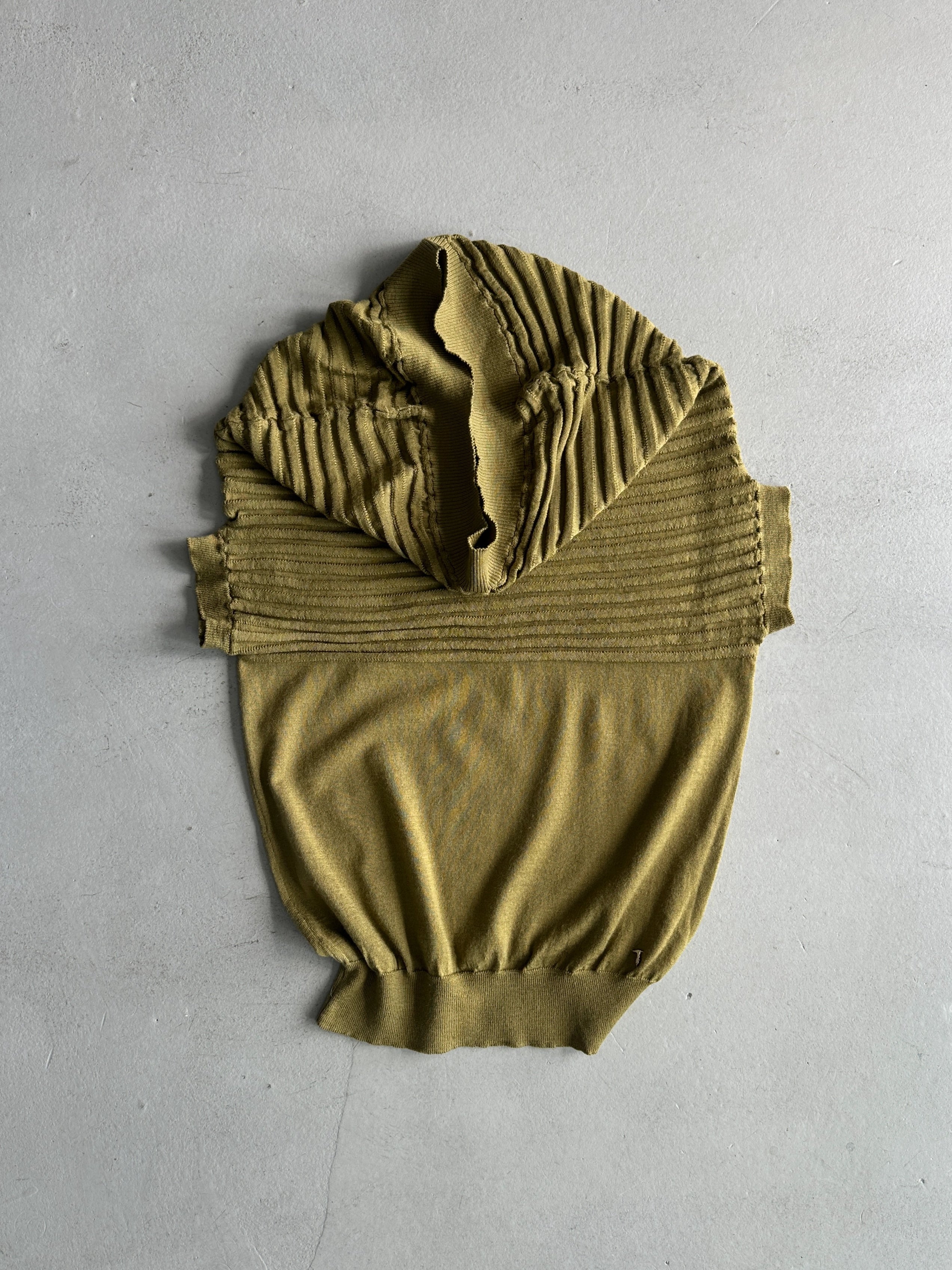 TRUSSARDI - 2000s SHOULDER OFF KNIT TOP