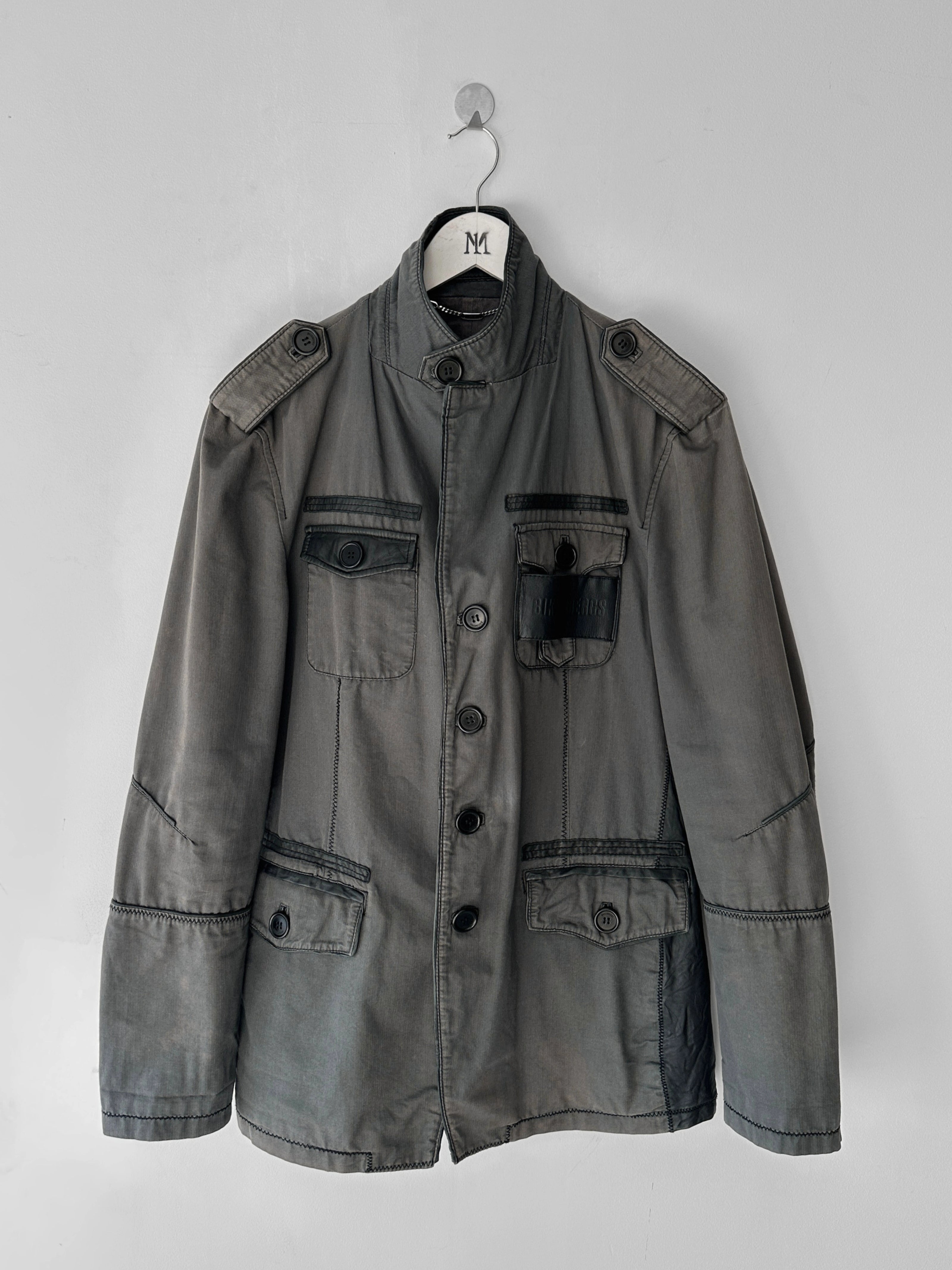 BIKKEMBERGS - S/S 2008 JACKET WITH LEATHER PANELS