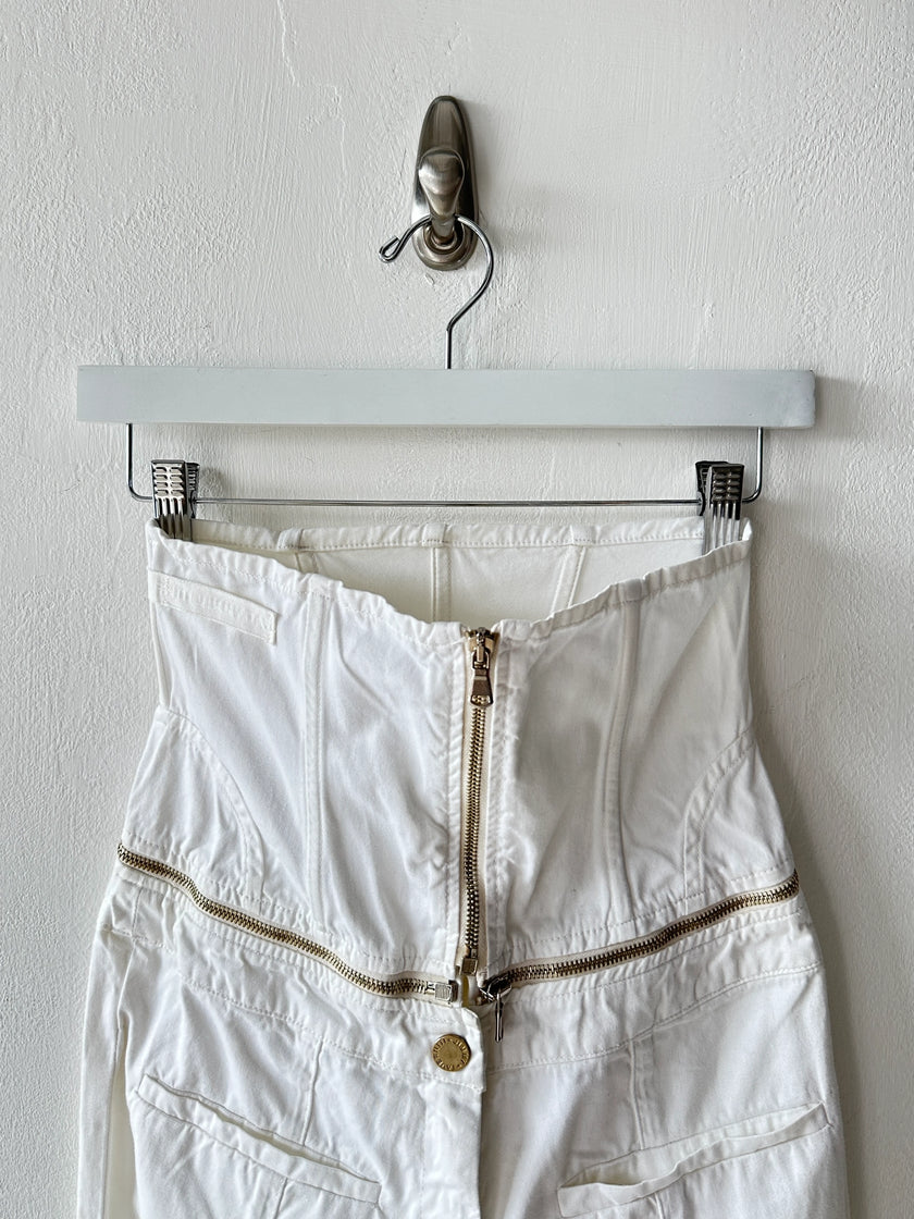 JIMMY TAVERNITI - 1990s CROPPED TROUSERS WITH ZIP OFF WAIST PANEL
