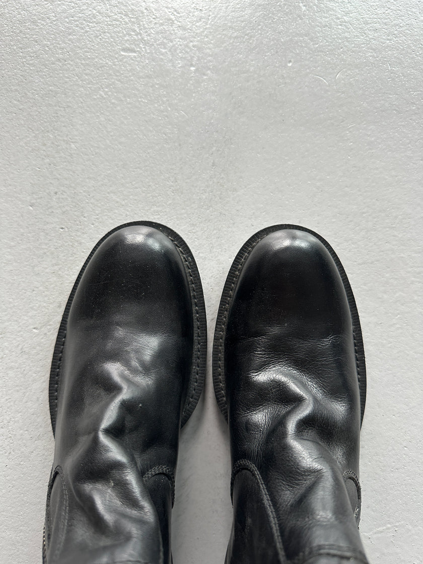 YOHJI YAMAMOTO Y's - 1990s MID CALF LEATHER BOOTS