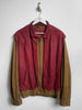1980s SUEDE BOMBER JACKET WITH CONTRASTING GILET STYLE OUTER LAYER