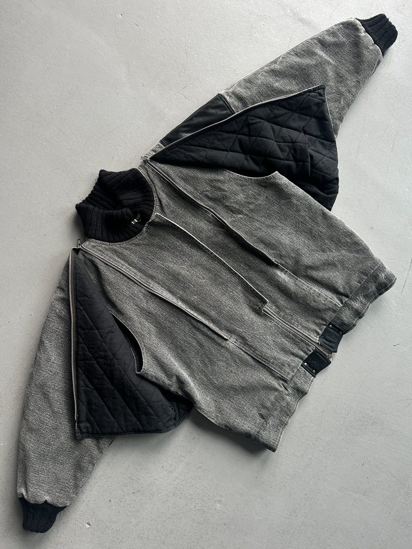 ITALIAN LABEL 1980s 2 IN 1 BOXY FIT DENIM BOMBER JACKET GILET