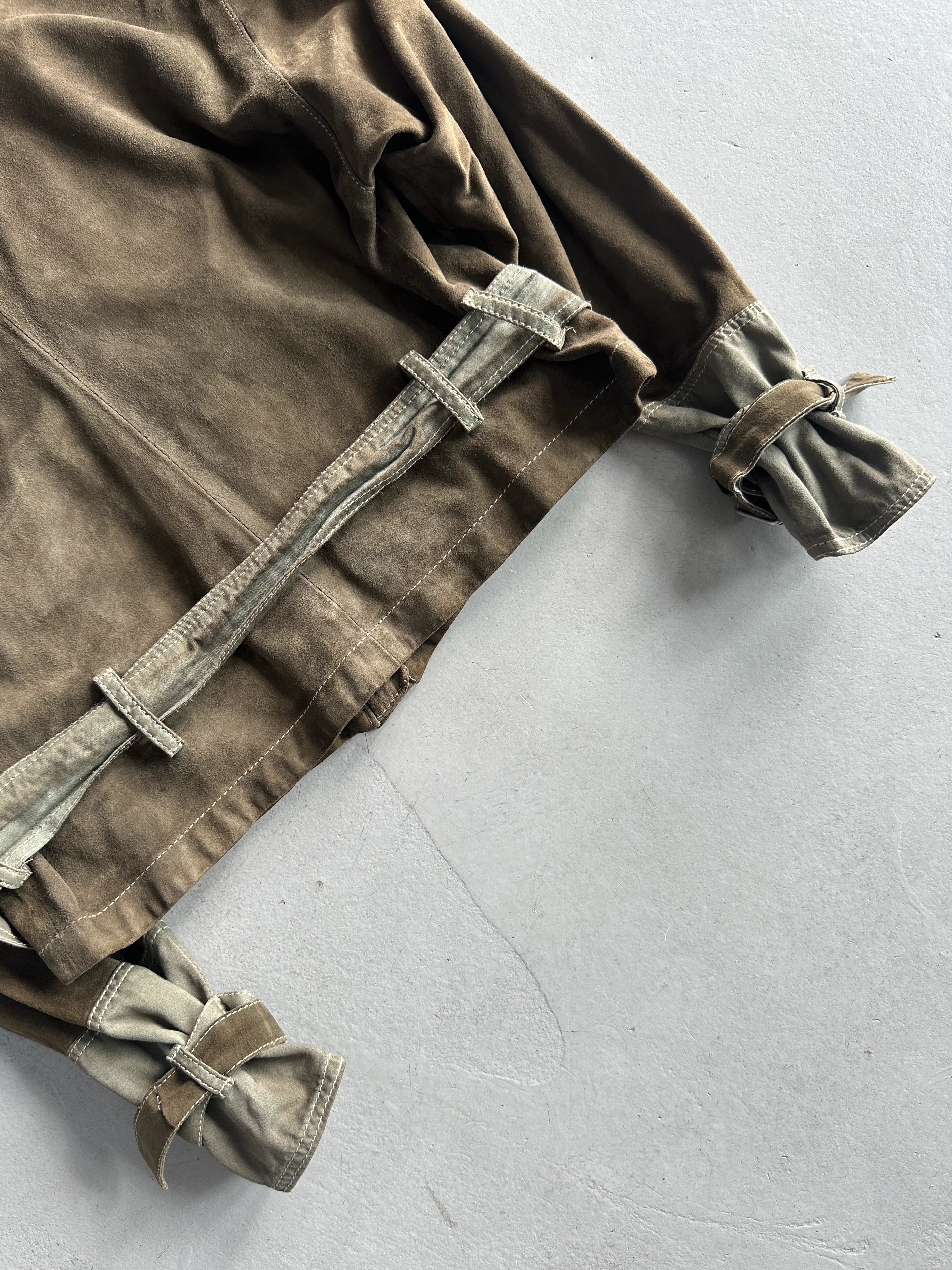 1990s CROP FIT BELTED SUEDE JACKET