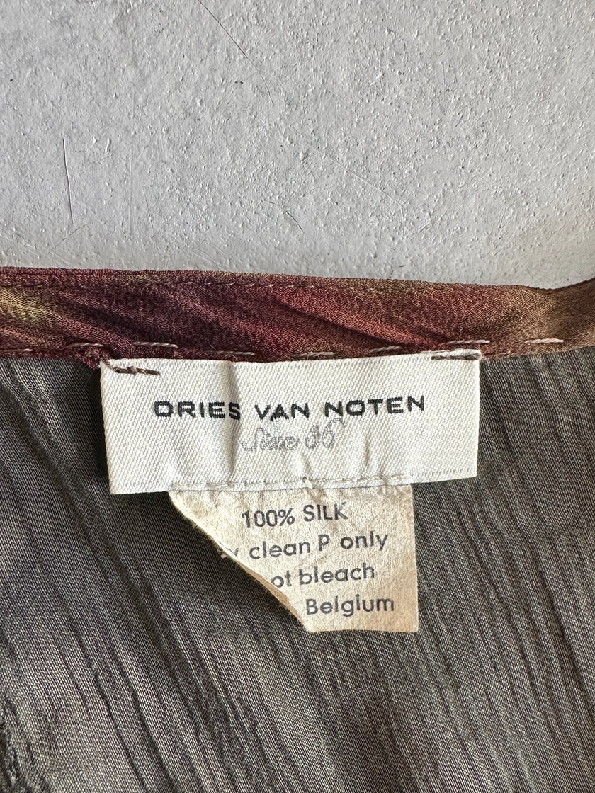 DRIES VAN NOTEN - 2000s PLEATED SILK SKIRT