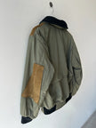 C.P. COMPANY - A/W 1983 LEATHER AND JAPANESE NYLON FIELD BOMBER JACKET