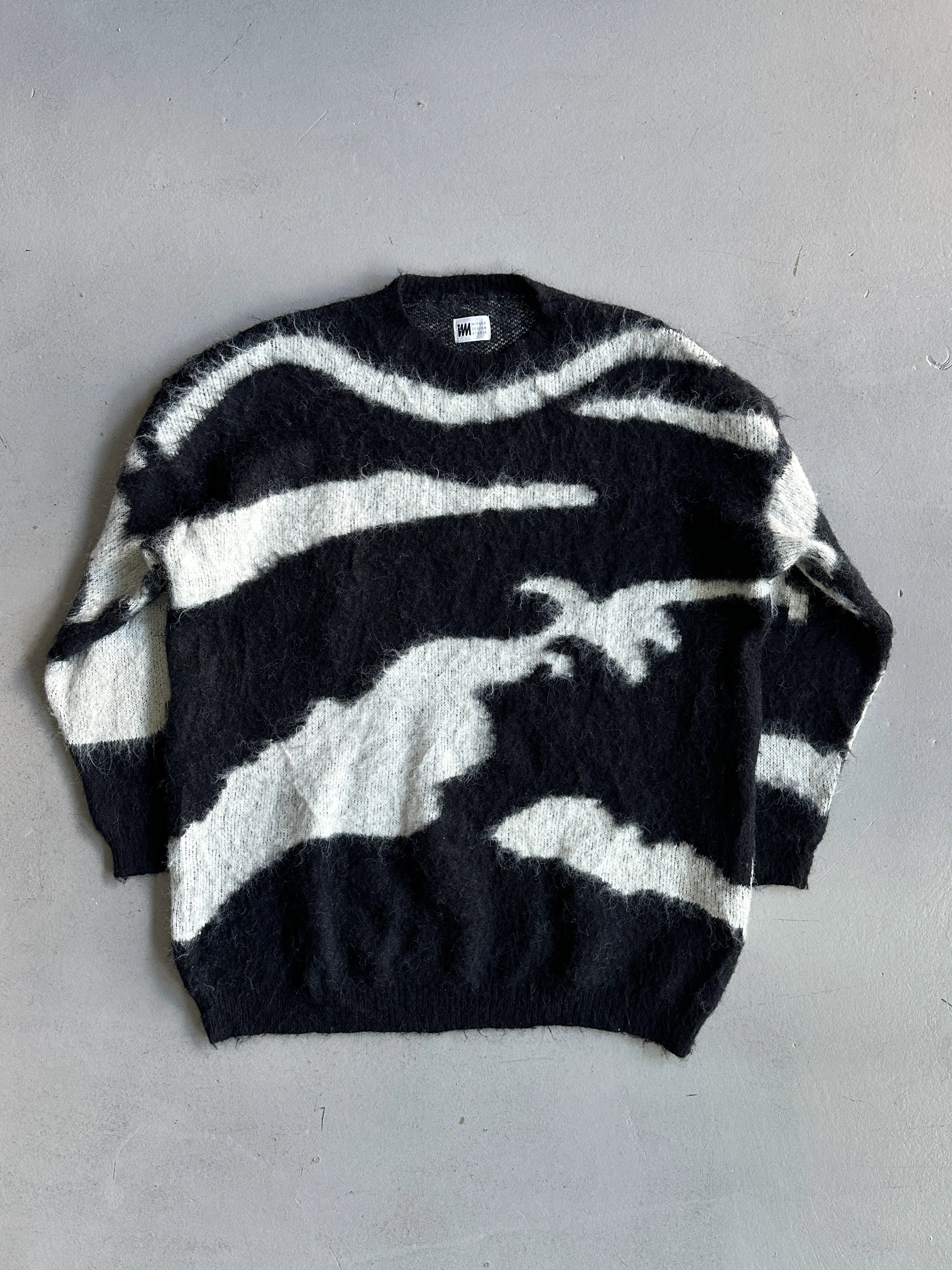 ISSEY MIYAKE - 1980s CREW NECK FUZZY WOOL OVERSIZED JUMPER