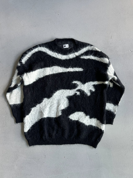 ISSEY MIYAKE - 1980s CREW NECK FUZZY WOOL OVERSIZED JUMPER