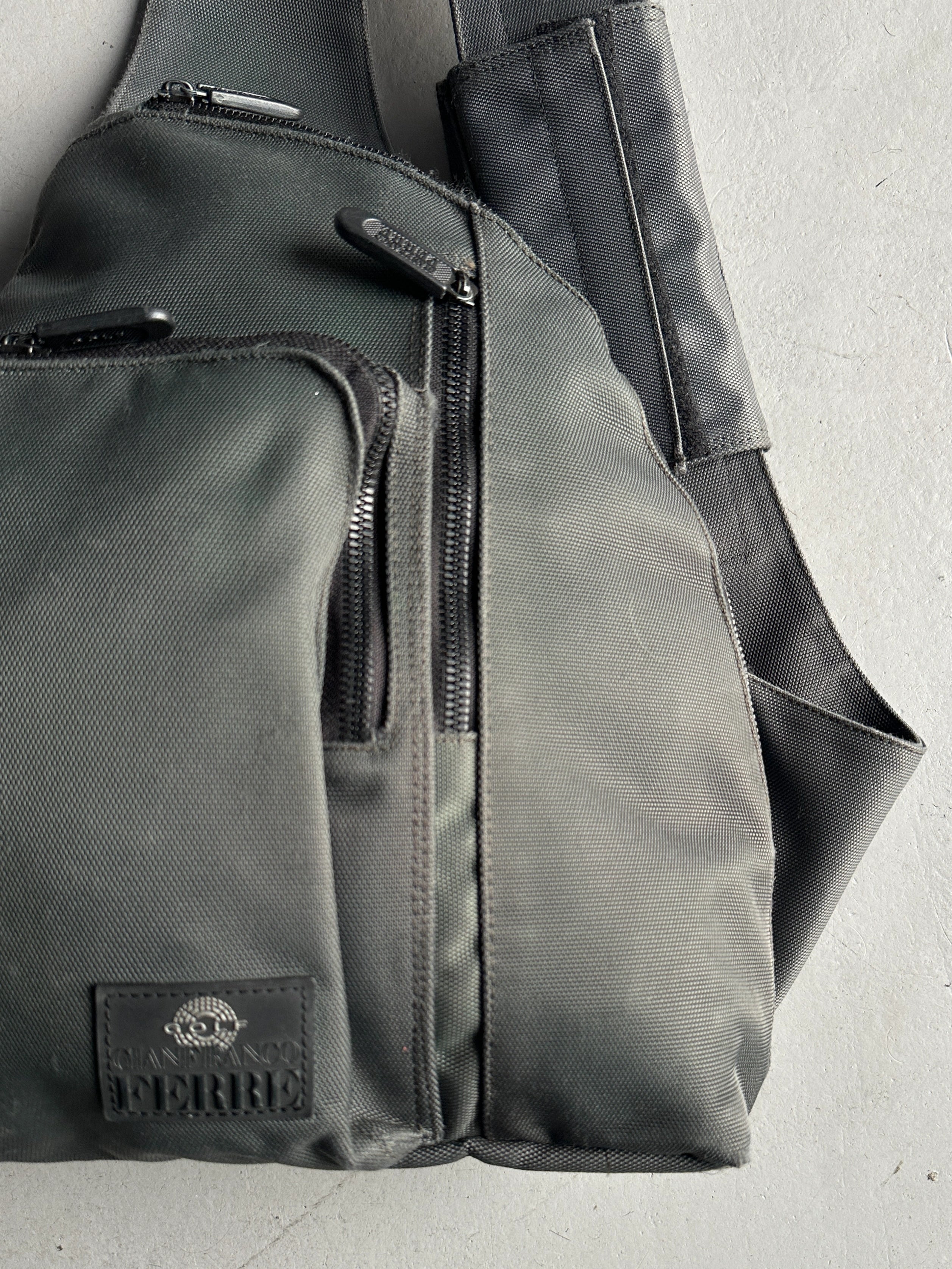 GIANFRANCO FERRÉ - 1990s SLING BAG WITH VELCRO STRAP POUCH