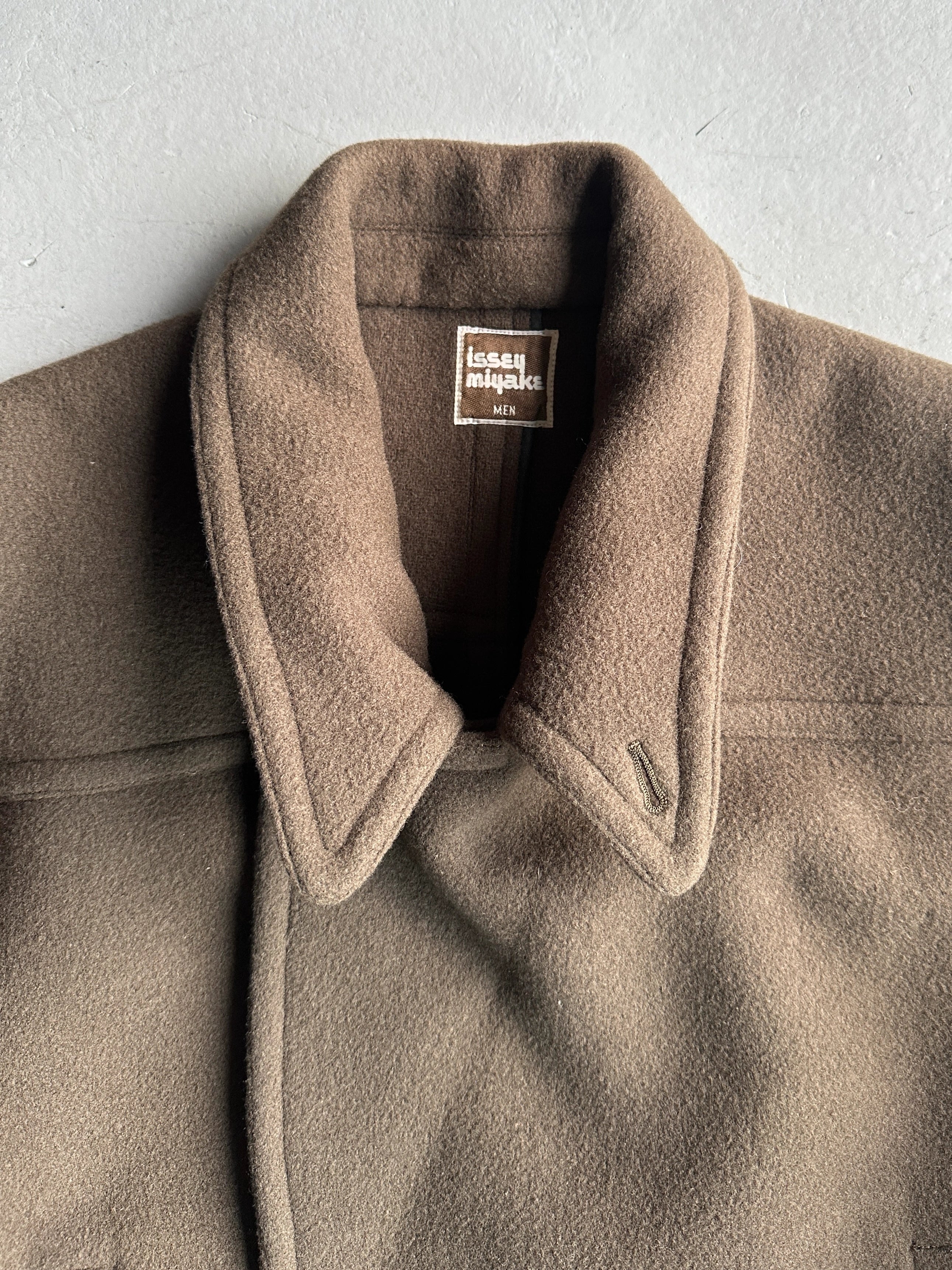 ISSEY MIYAKE MEN - F/W 1983 THREE WAYS COLLAR WOOL PEACOAT