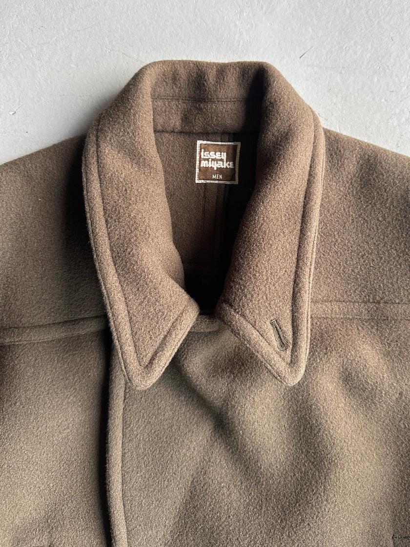 ISSEY MIYAKE MEN - F/W 1983 THREE WAYS COLLAR WOOL PEACOAT