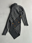 COMME DES GARÇONS - F/W 2002 ASYMMETRICAL KNIT TOP WITH FRONT AND BACK BUTTON EMBELLISHMENTS