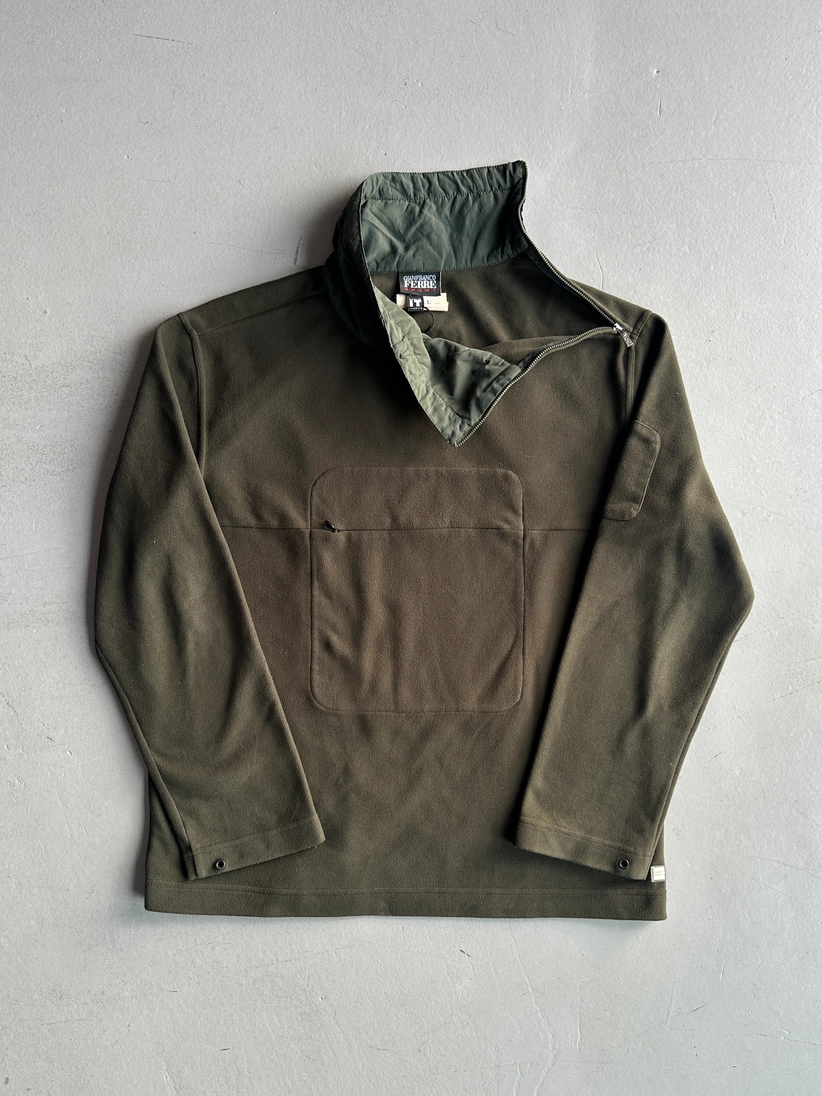 GIANFRANCO FERRÉ SPORT - 1990s SAMPLE FLEECE WITH CONTRASTING NYLON COLLAR