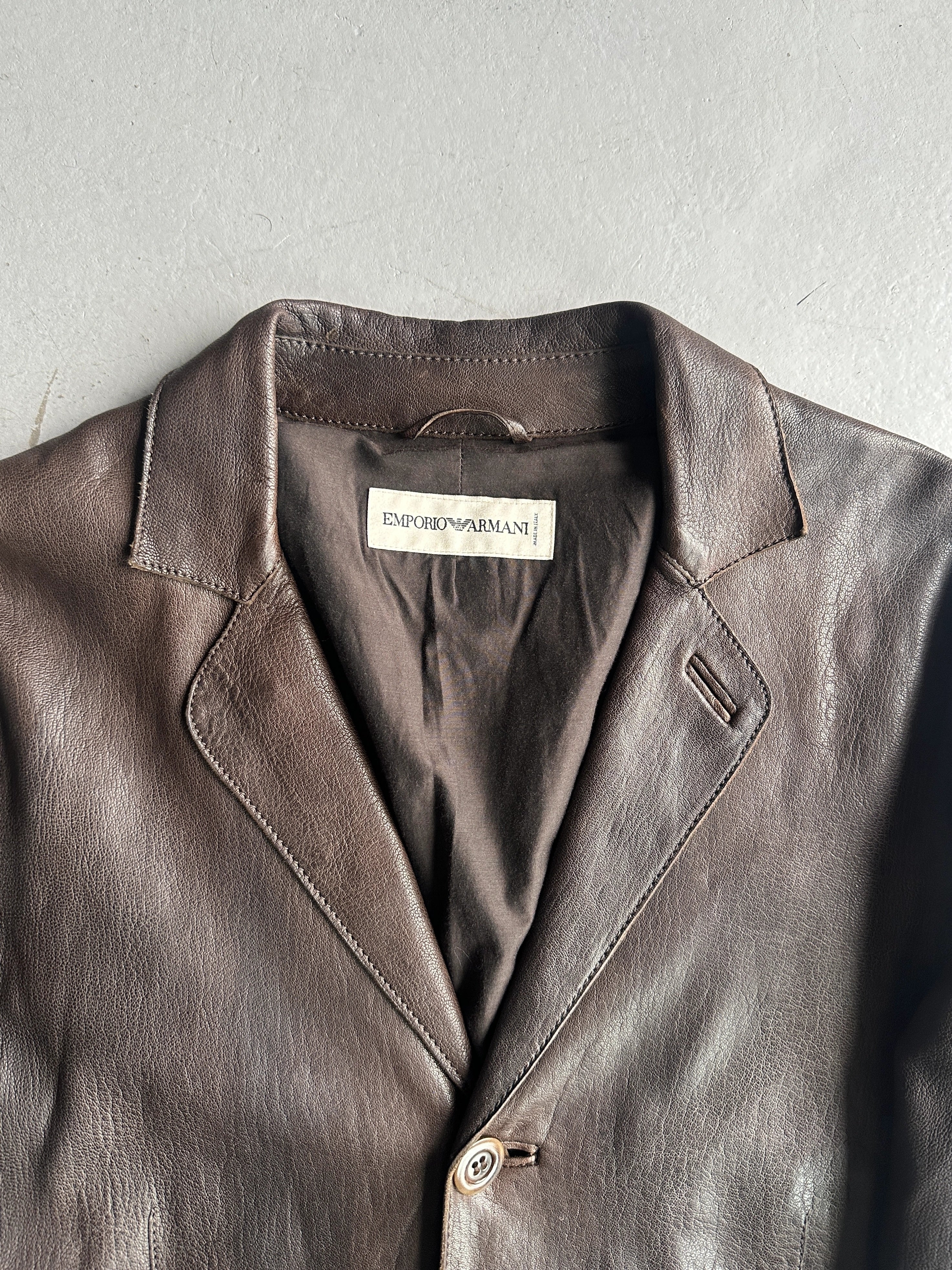 EMPORIO ARMANI - S/S 2004 MIDI LENGTH SOFT LEATHER JACKET