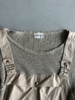 1980s SOFT KNIT JUMPER WITH DUNGAREE STYLE FRONT