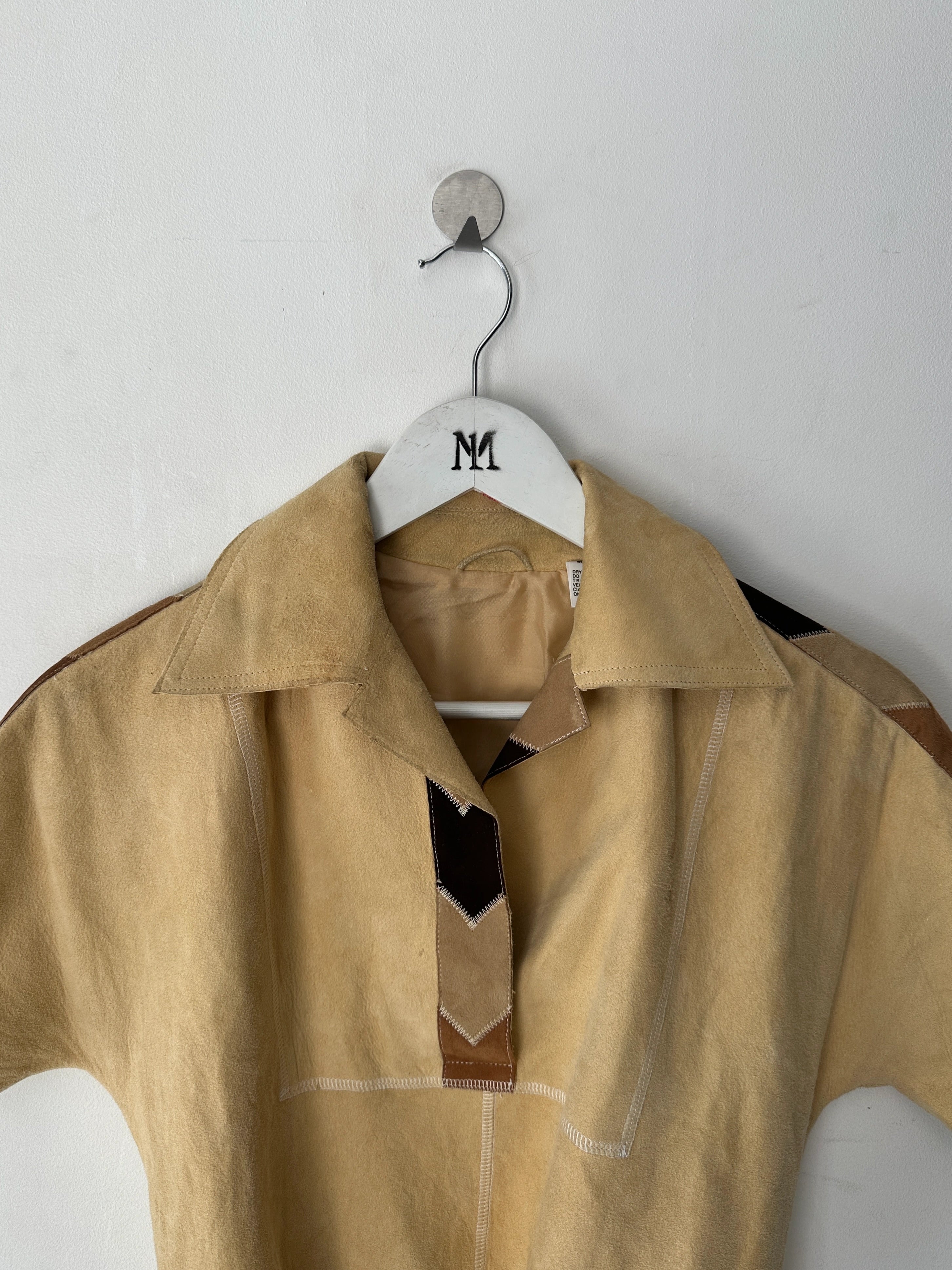 ITALIAN LABEL - late 1970s SUEDE POLO T-SHIRT