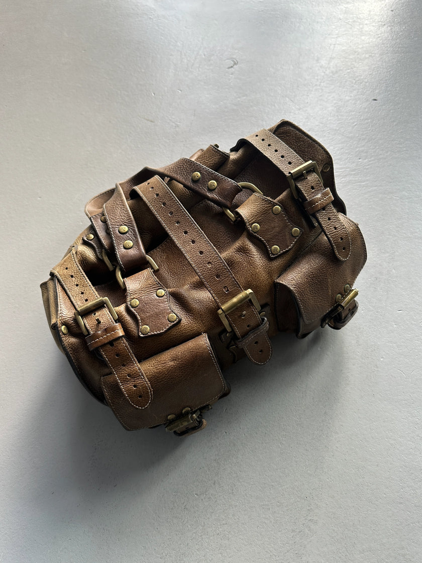 MULBERRY - 1990 DISTRESSED LEATHER ROXANNE BAG