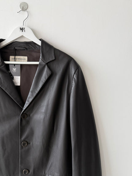 EMPORIO ARMANI - S/S 2004 MIDI LENGTH SOFT LEATHER JACKET