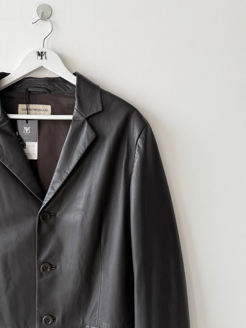 EMPORIO ARMANI - S/S 2004 MIDI LENGTH SOFT LEATHER JACKET