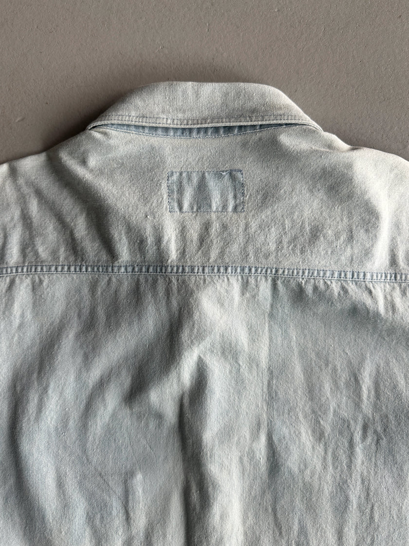 ARMANI JEANS - 1990s HALF SLEEVE DENIM SHIRT