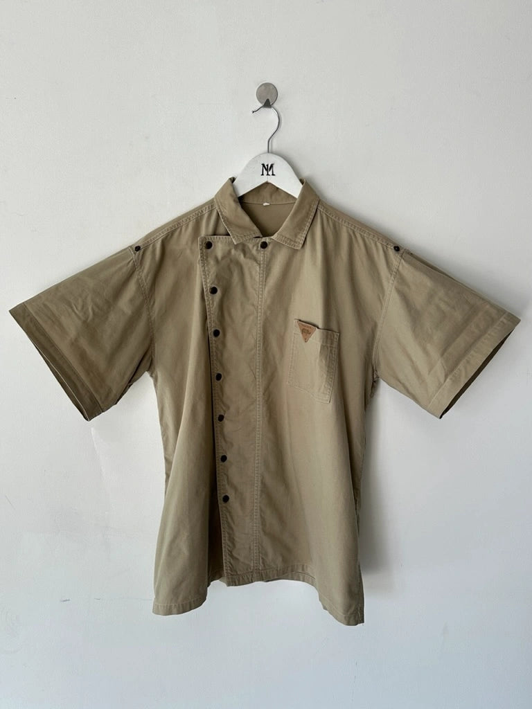 1990s ASYMMETRICAL FRONT CLOSURE SHORT SLEEVE SHIRT