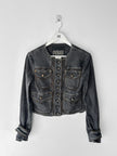 GIANFRANCO FERRÉ - early 2000s CROP FIT DENIM JACKET WITH EXPOSED ZIP DETAILS