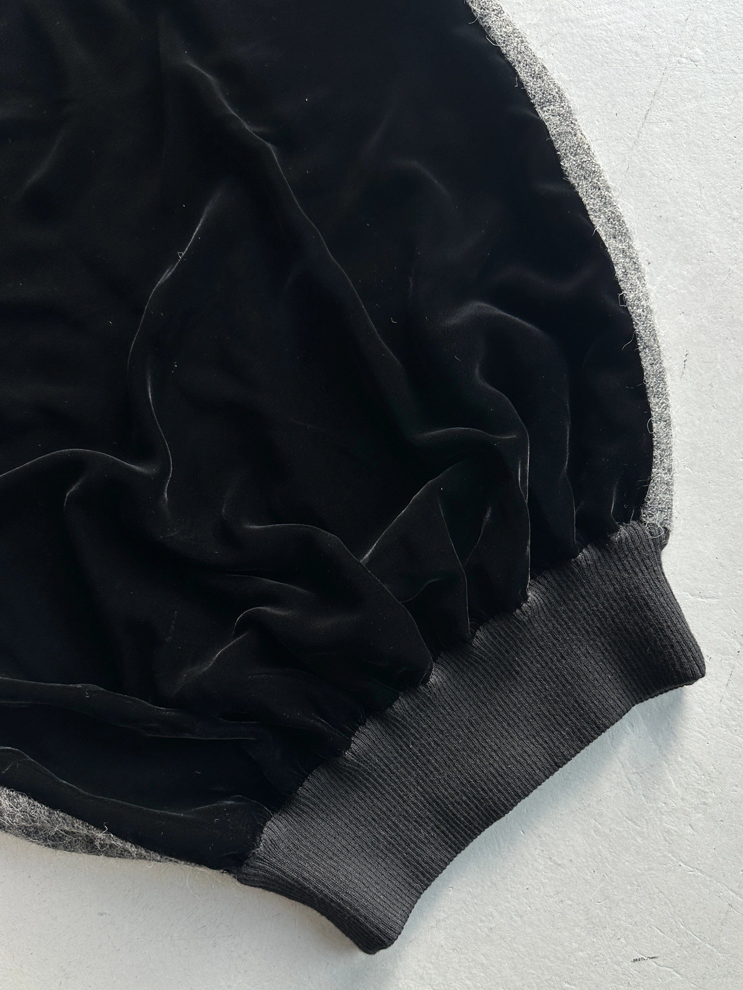 GIANFRANCO FERRÉ - 1990s VELVET FRONT AND FUZZY WOOL CONTRASTING BACK VEST TOP