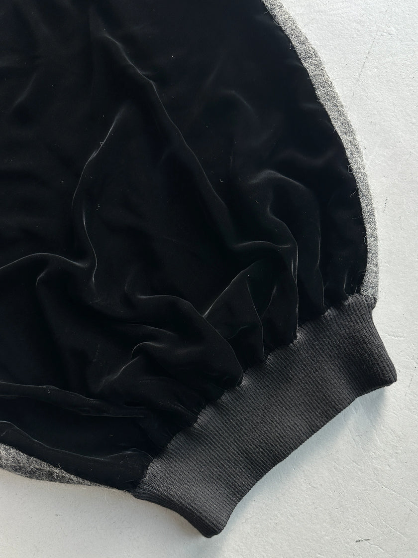 GIANFRANCO FERRÉ - 1990s VELVET FRONT AND FUZZY WOOL CONTRASTING BACK VEST TOP