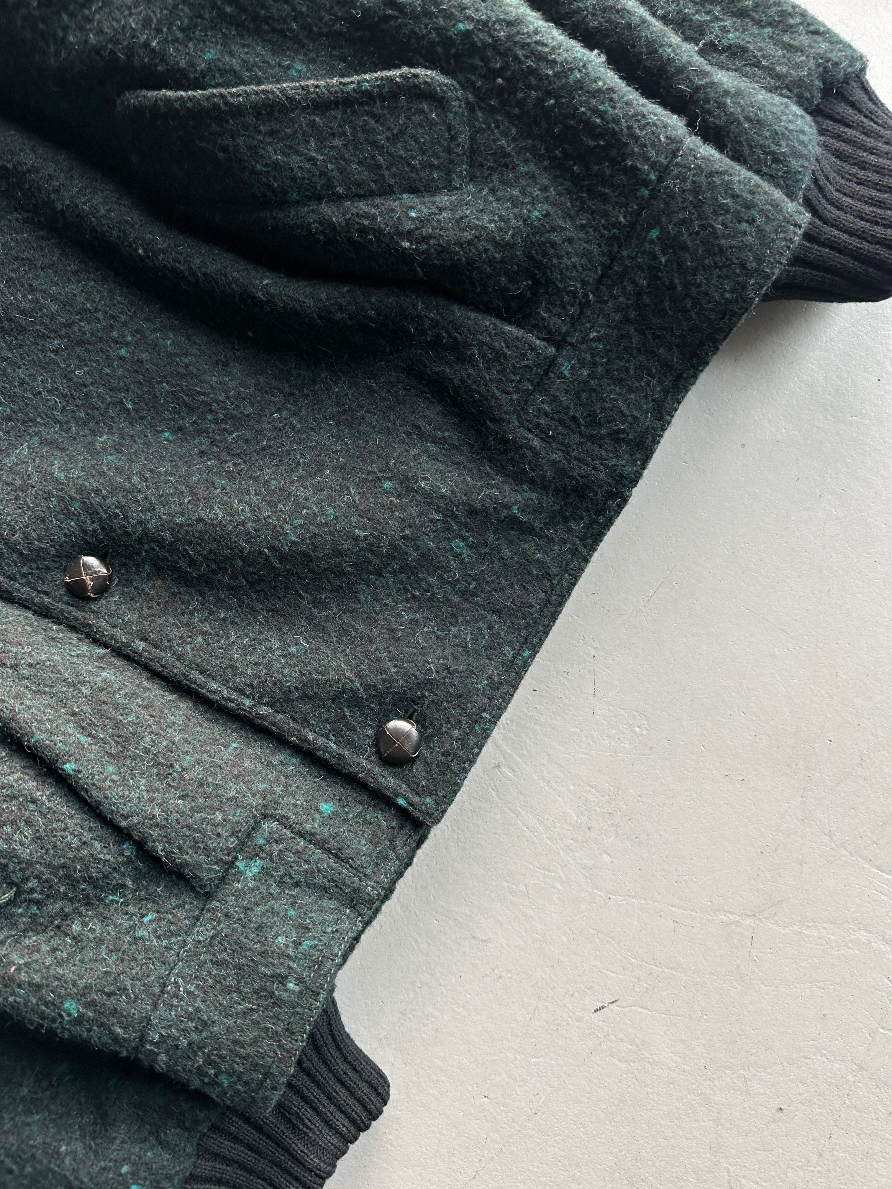 VALENTINO - 1980s BOXY FIT WOOL BOMBER JACKET